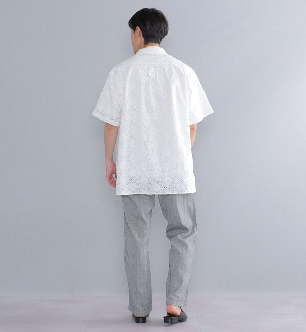 SHIPS別注】BENCH MARKING SHIRT: フラワーレース オープンカラー