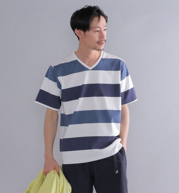SHIPS: japan quality ワイドボーダー Vネック Tシャツ|SHIPS(シップス