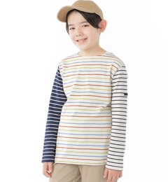 SHIPS KIDS:145～160cm / オーガニック コットン バスクシャツ