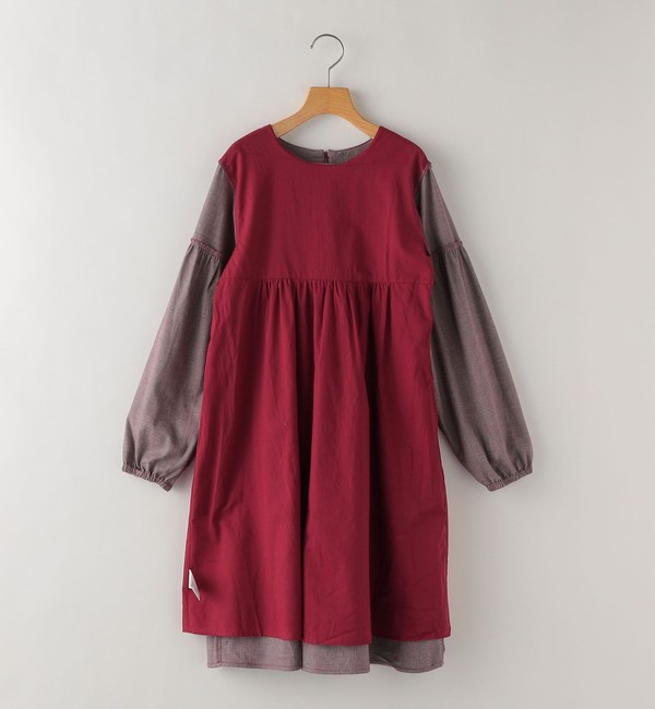 SHIPS KIDS:140～150cm / レース×ネル 長袖 ワンピース|SHIPS