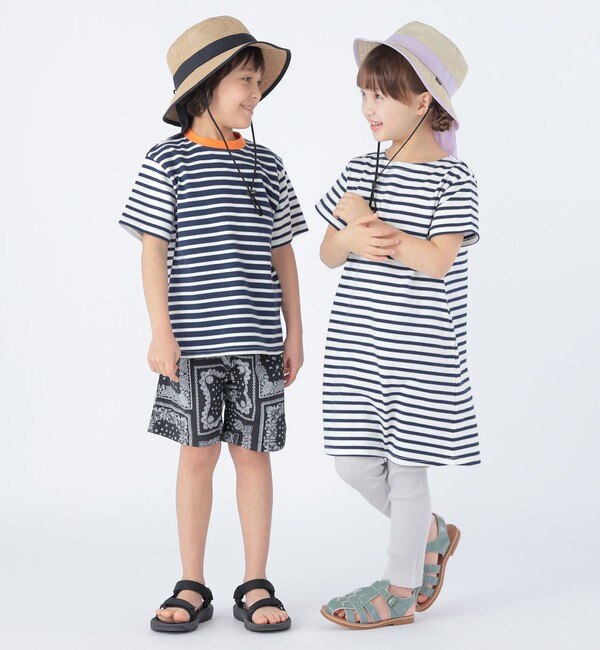 SHIPS KIDS:100～130cm / オーガニック コットン ボーダー Aライン