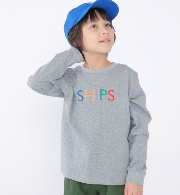 SHIPS KIDS:100～130cm / SHIPS ロゴ 長袖 TEE