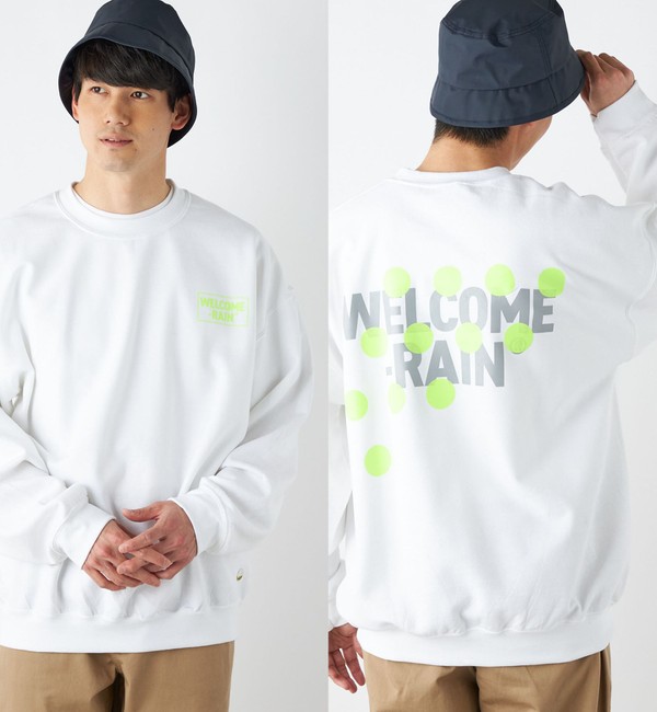 SHIPS any別注】Welcome-rain: NEON RAINDROPS プリント スウェット