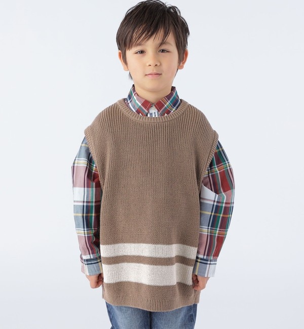 SHIPS KIDS別注】ARCH&LINE:110～145cm / ギマ コットン ベスト|SHIPS