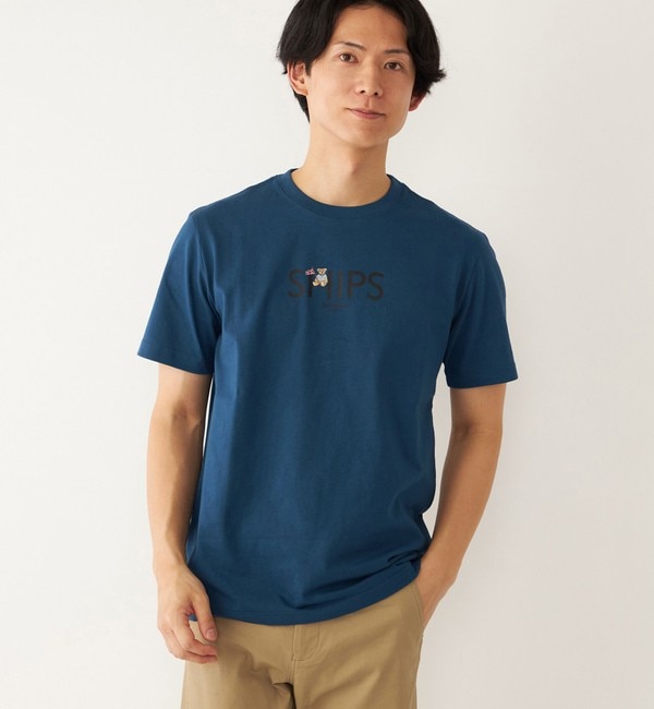 人気メンズファッション|【シップス/SHIPS】 SHIPS Colors: Teddybear (R)×SHIPSロゴ コラボ プリント Tシャツ