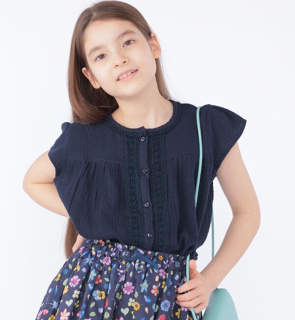 SHIPS KIDS:140～150cm / ガーゼ×レース ブラウス|SHIPS(シップス)の