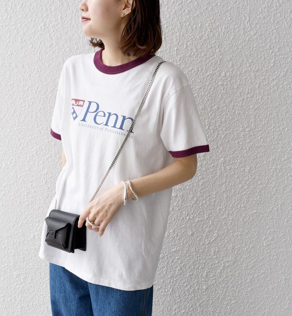 カレッジ ロゴ リンガー ショート スリーブ TEE◇|SHIPS(シップス)の