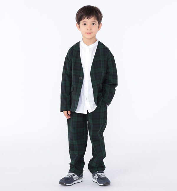 SHIPS KIDS:100～130cm /〈多機能〉ブラックウォッチ ストレッチ パンツ