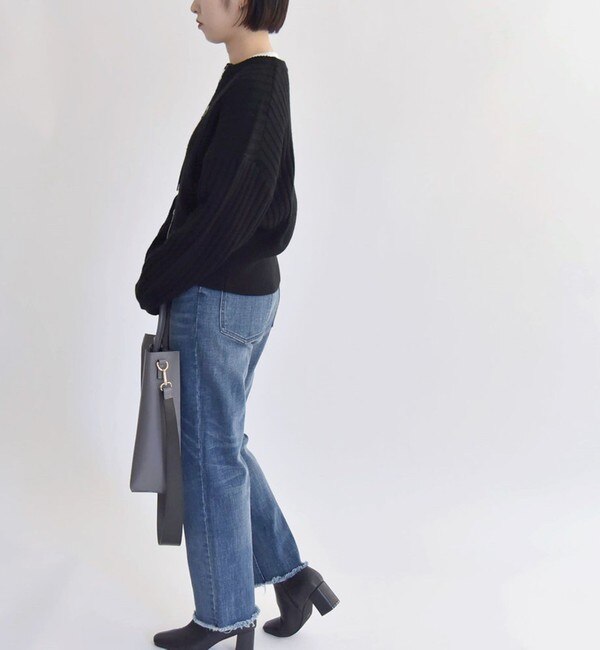 quaranciel:〈洗濯機可能〉ハンサム テーパード デニム パンツ
