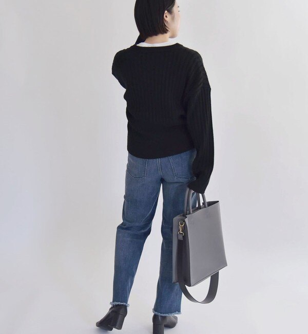 quaranciel:〈洗濯機可能〉ハンサム テーパード デニム パンツ