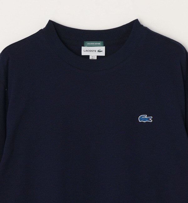 SHIPS any別注】LACOSTE: ワンポイント ピケ クルーネック Tシャツ