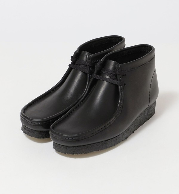 Clarks wallabees deals black leather