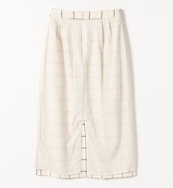 SHIPS any:〈洗濯機可能〉ウィンドウペン ストレート ロング スカート