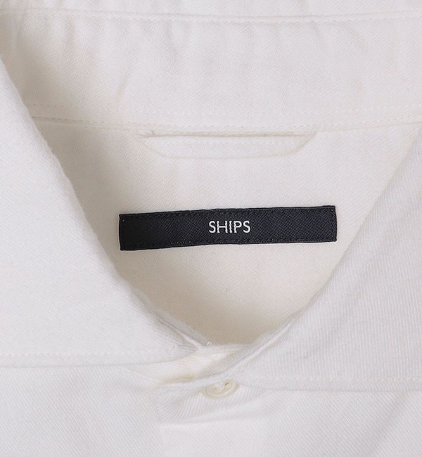SHIPS: ネル ソリッド セミワイドカラー シャツ|SHIPS(シップス)の通販