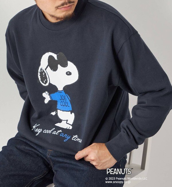 SHIPS any: SNOOPY コラボ ワンポイント バックプリント スウェット