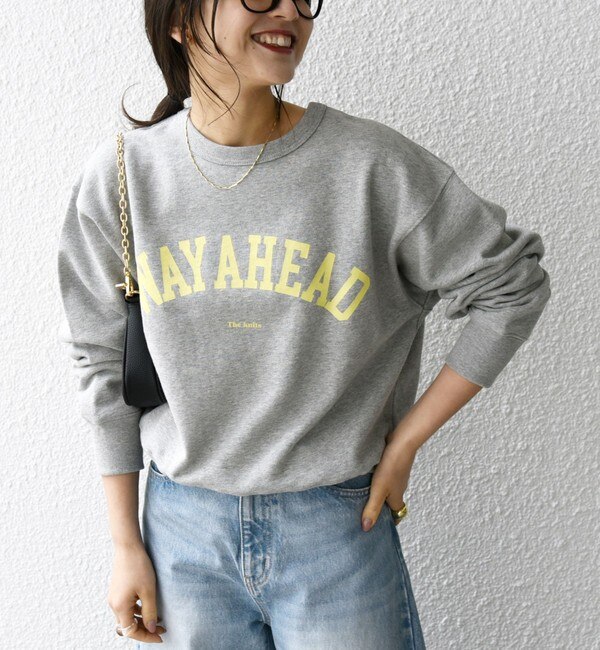 SHIPS any別注】THE KNiTS:〈洗濯機可能〉カレッジ ロゴ スウェット