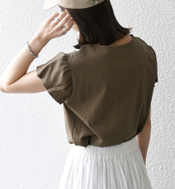 SHIPS any:〈洗濯機可能〉USAコットン パフスリーブ TEE