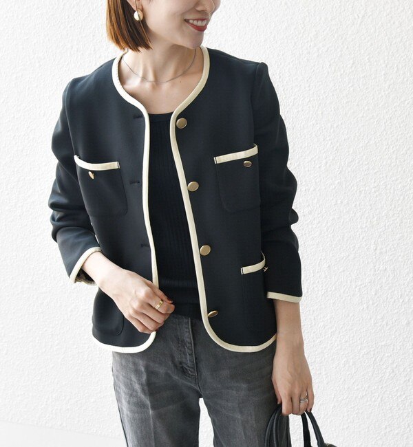 SHIPS any: ダブル ジャージー パイピング ジャケット［NAVY BLUE］|SHIPS(シップス)の通販｜アイルミネ