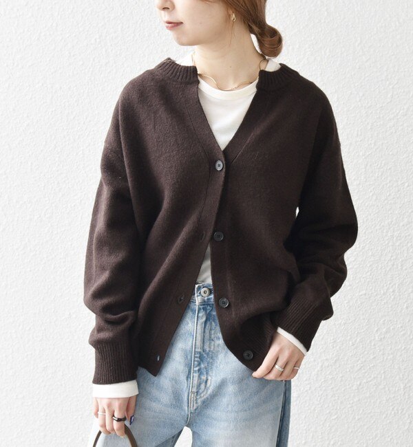 SHIPS any:〈手洗い可能〉AQUA カシミヤ ミックス スキッパー ニット カーディガン|SHIPS(シップス)の通販｜アイルミネ
