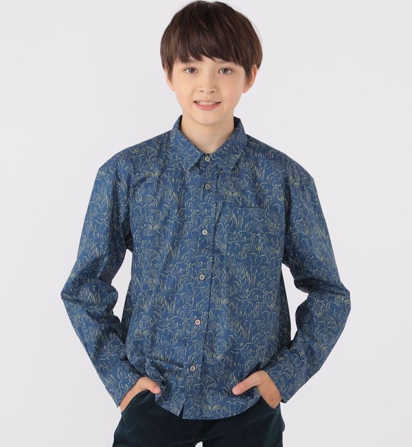 SHIPS KIDS:140～150cm / リバティ プリント 長袖 シャツ
