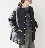 Traditional Weatherwear: ARKLEY キルティング ミドル ノーカラー コート