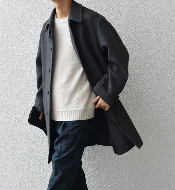 モテ系メンズファッション|【シップス/SHIPS】 SHIPS any: PURE WOOL MELTON ステンカラー コート ◇