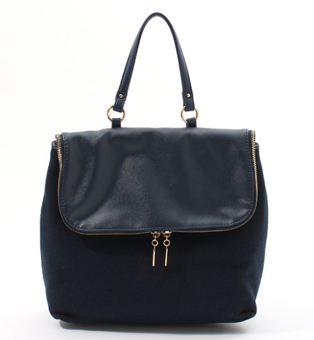 casselini:2WAYジップバッグ navy
