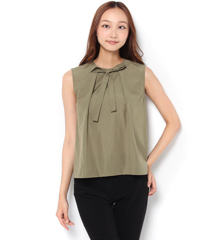 【カージュ/Khaju】 Khaju:リボンタックノースリーブブラウス [送料無料]