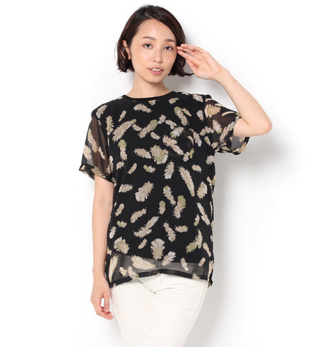 【カージュ/Khaju】 Khaju:フェザープリントブラウス [送料無料]