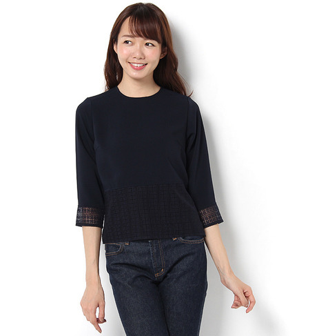 【カージュ/Khaju】 Khaju:レースドッキングブラウス [送料無料]