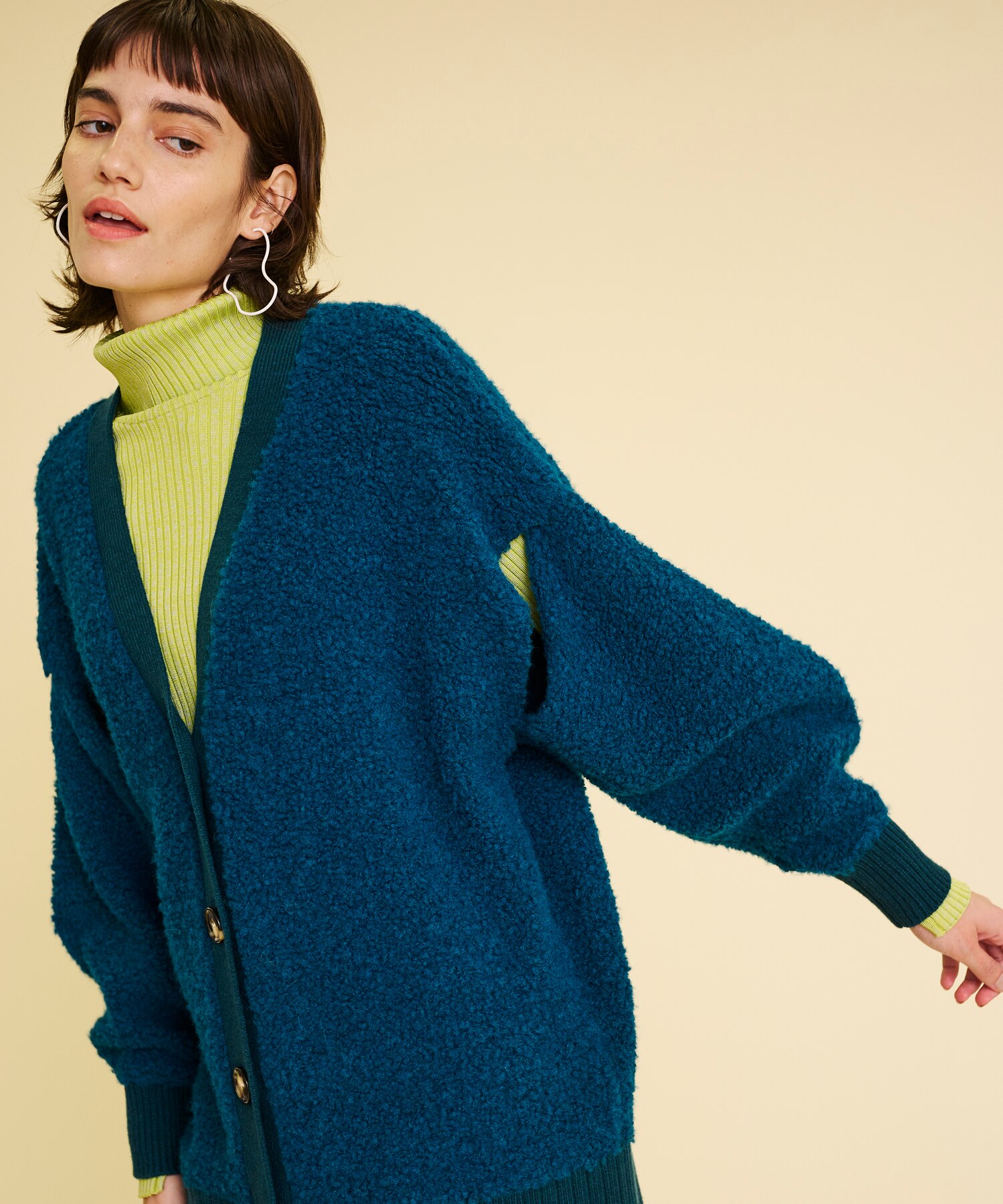 Vネックボアカーディガン|LANVIN en Bleu(ランバンオンブルー)の通販 