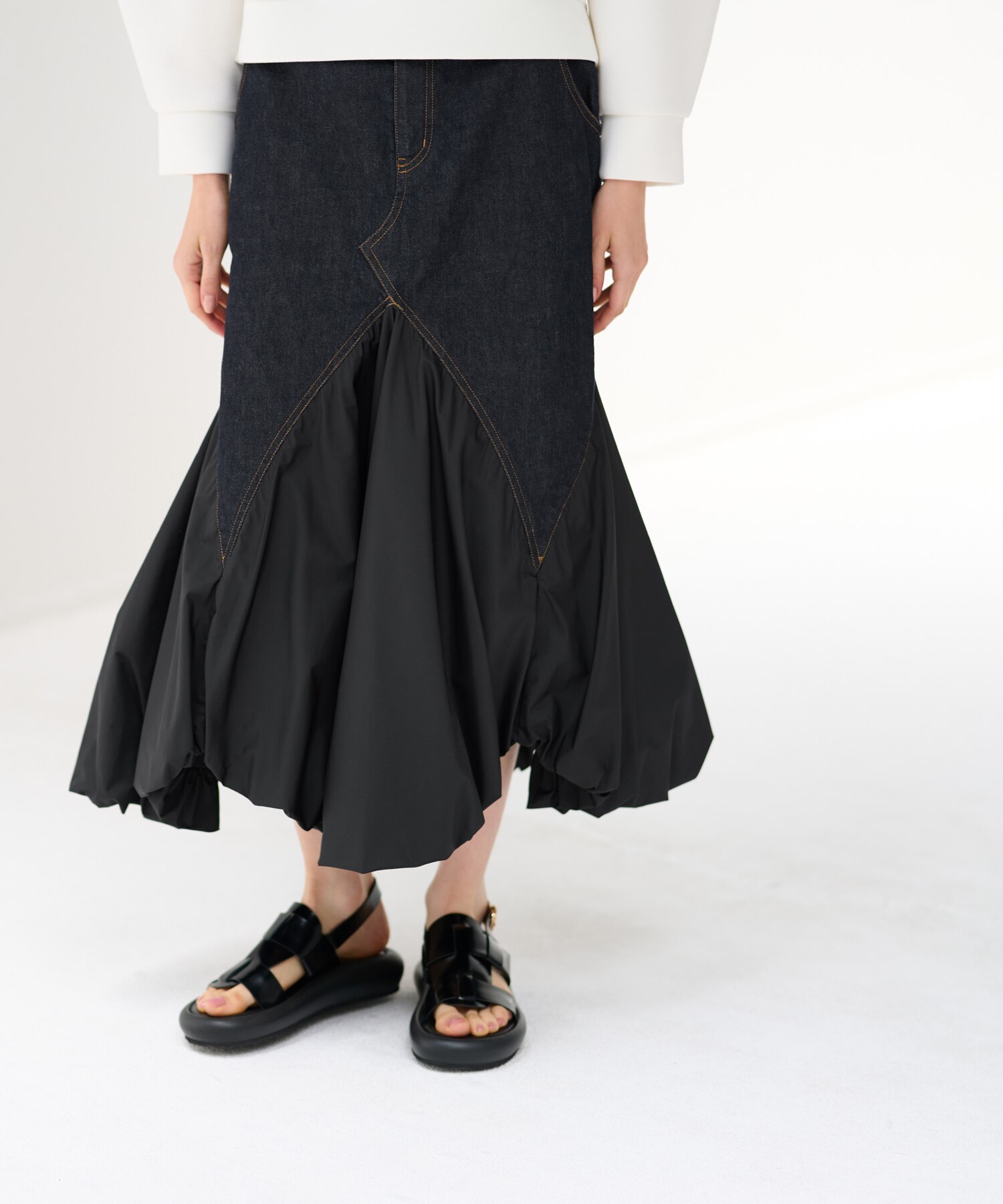 ティアードヘムスカート|LANVIN en Bleu(ランバンオンブルー)の通販 