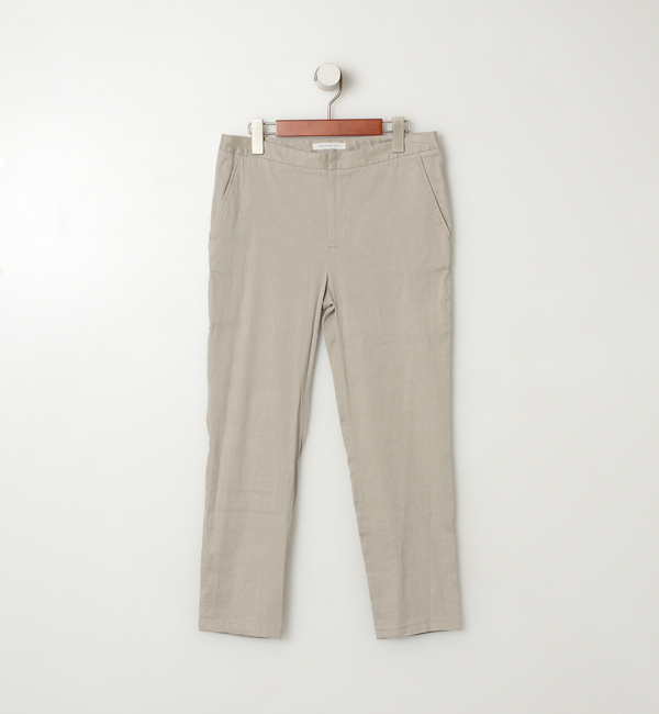 リネンコットン クロップドパンツ