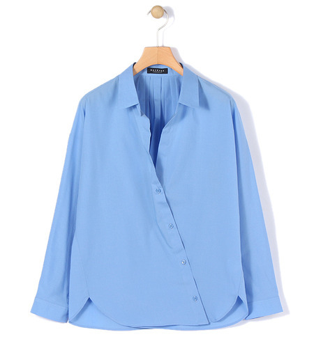 コットン カシュクールディテールシャツ