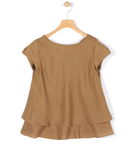 コットンシルク ティアードブラウス