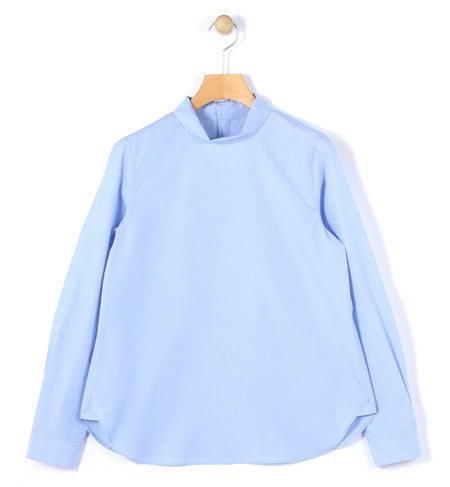 コットンブロード ハイネックシャツ