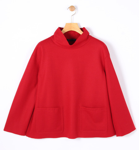 ウール ロールカラープルオーバー