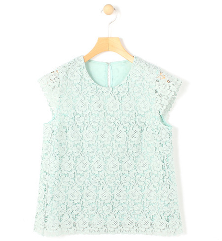 フラワーレース フレンチスリーブブラウス