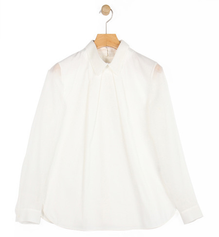 コットンブロード フロントタックブラウス