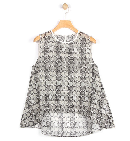 サークルプリント ノースリーブプルオーバー