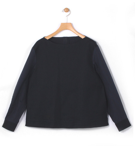 コットンブロードコンビ ボートネックプルオーバー