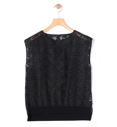 オーガンジーカットジャカード フレンチスリーブプルオーバー