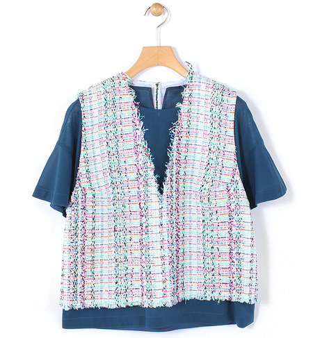 カラフルツイード 2WAYプルオーバー