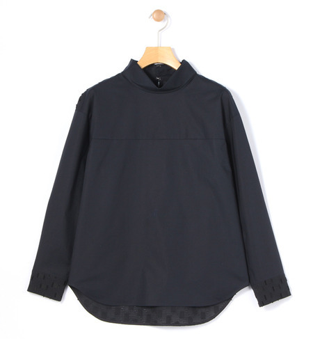 カットジャカード ハイネックブラウス