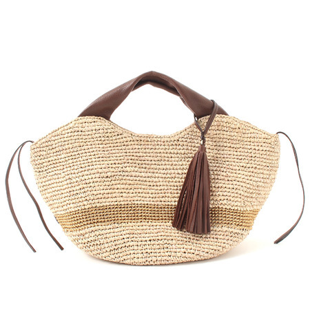 VIOLAd'ORO レザーハンドルカゴバッグ