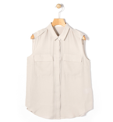シルク ノースリーブシャツ