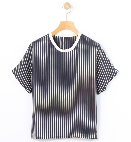 シルクストライププリント プルオーバー