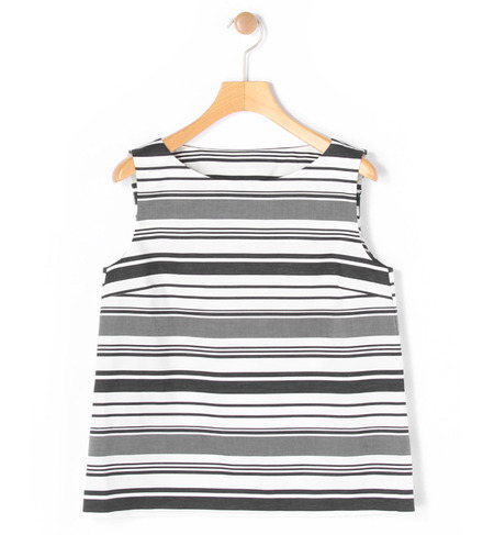 マルチストライプ ノースリーブブラウス