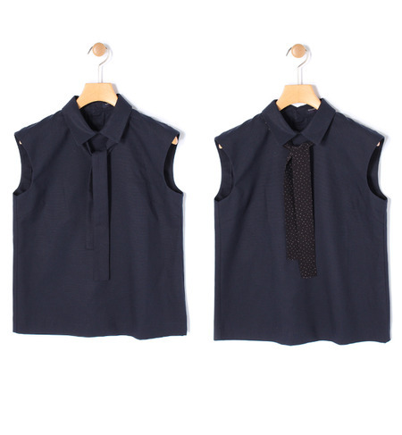 【トゥモローランド/TOMORROWLAND】 シルクコットンオックス リボンノースリーブシャツ [送料無料]