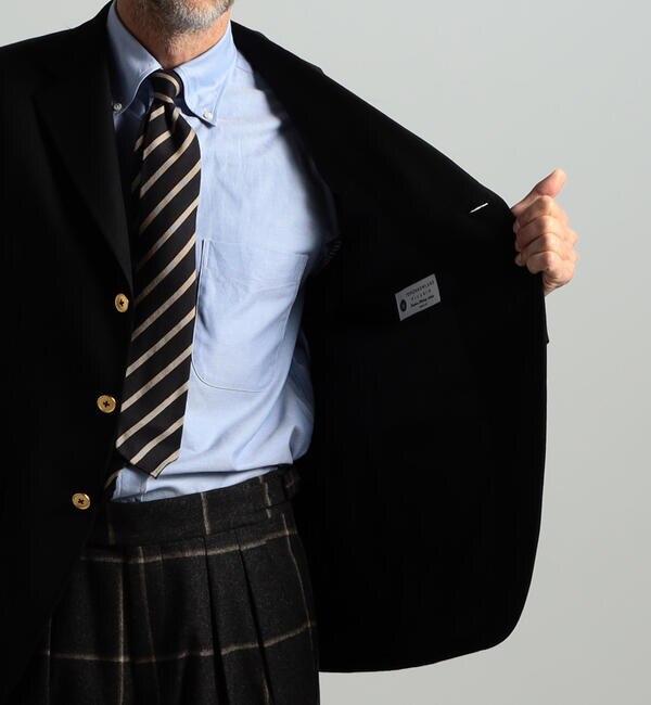 ウール メタルボタン3Bシングルテーラードジャケット DORMEUIL